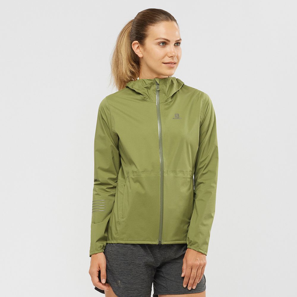 Vestes Salomon Femme Vert Olive Vert - Salomon BONATTI WATERPROOF - France (5370-QJDTS)